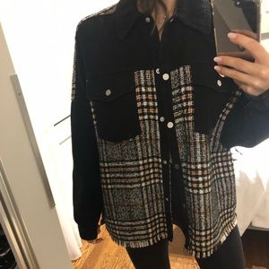 Zara jean jacket with flannel